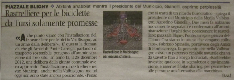 Un articolo comparso su Il Corriere Mercantile nel dicembre 2013, un anno dopo la delibera
