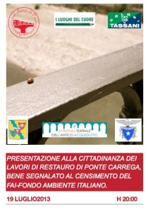 19 luglio2013, presentazione dei lavori di restauro di Ponte Carrega alla cittadinanza