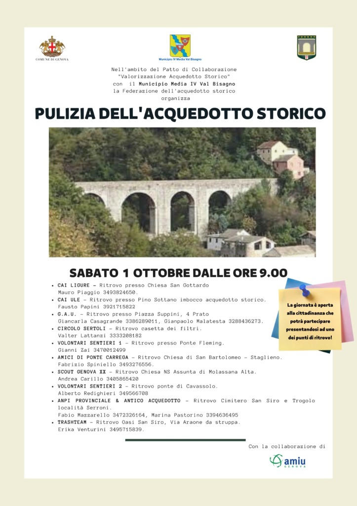 locandina pulizia acquedotto volontari federazione 1 ottobre 2022